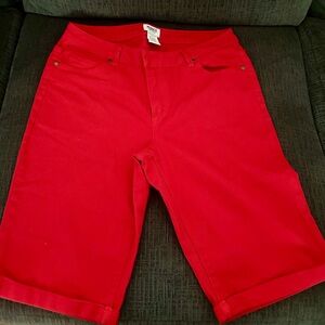 Monroe & Main Red Jean Shorts Summer Style